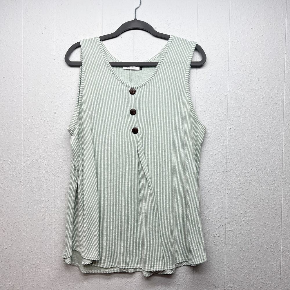 Star Vixen Ribbed Top Womens 2X Sleeveless Stretch Mature Casual Workwear